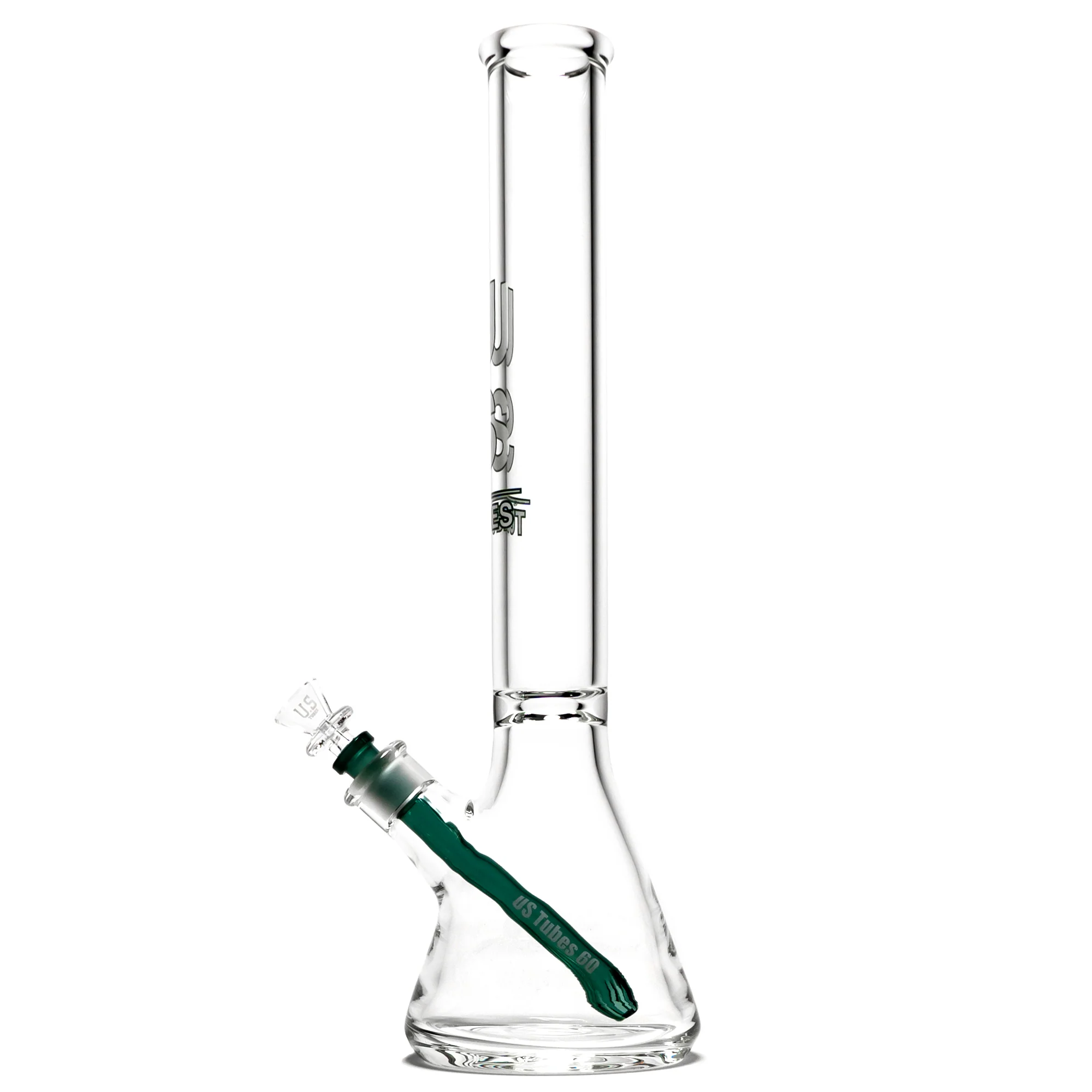 US Tubes - 17" Beaker 50x7 - Constriction - White & Teal Vertical Label - Image 2