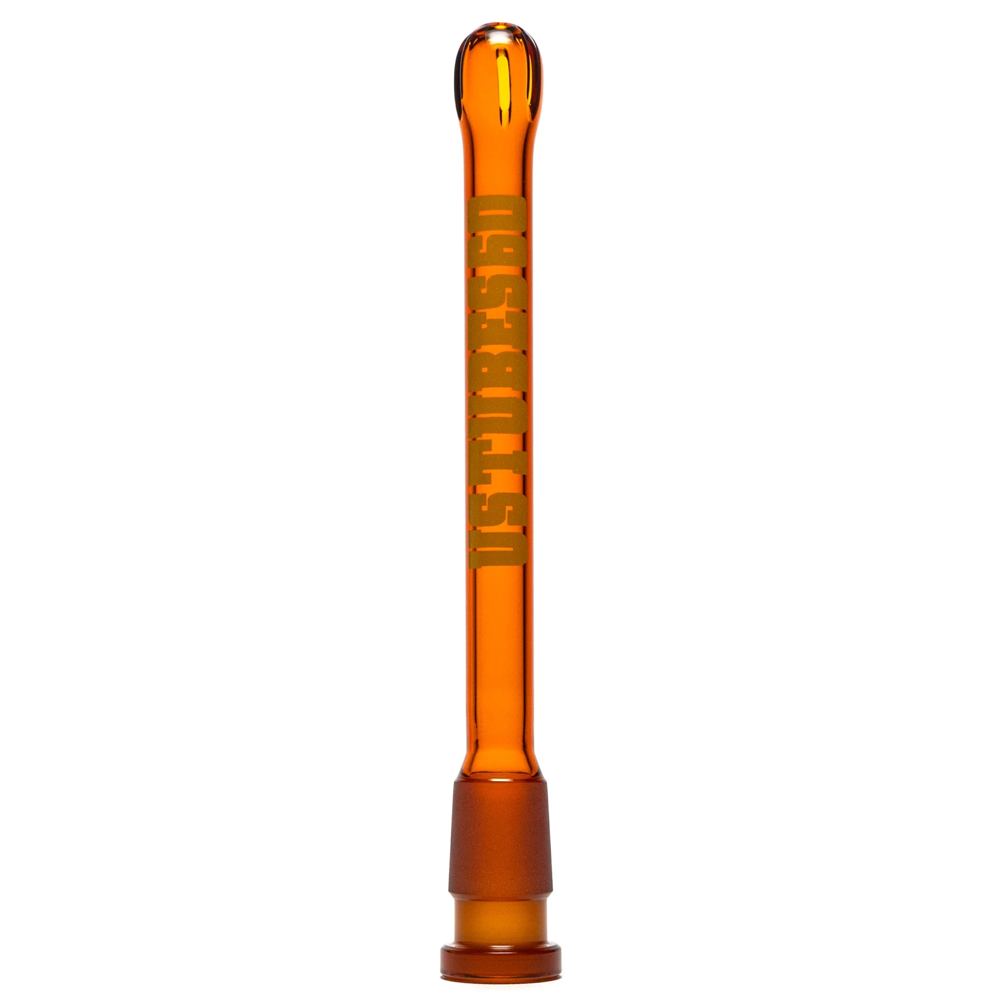 US Tubes - 18/14mm Female 3 Slit Downstem - 6.0" - Amber w/ Yellow
