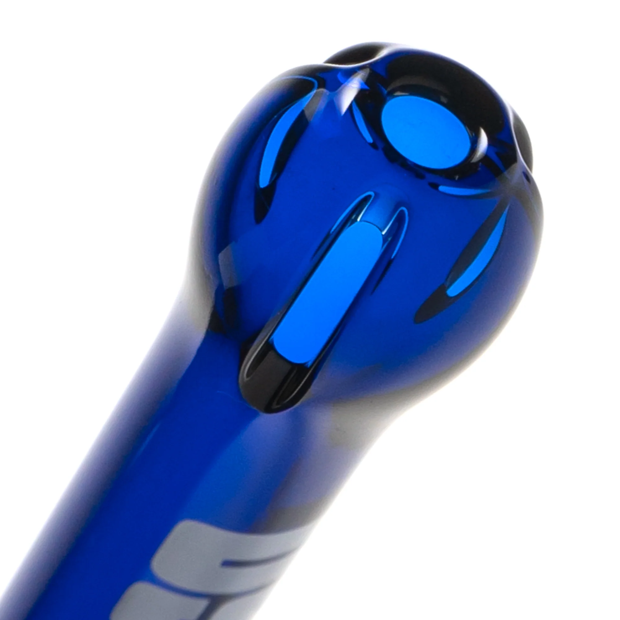 US Tubes - 18/14mm Female 3 Slit Downstem - 6.0" - Blue w/ White - Image 2