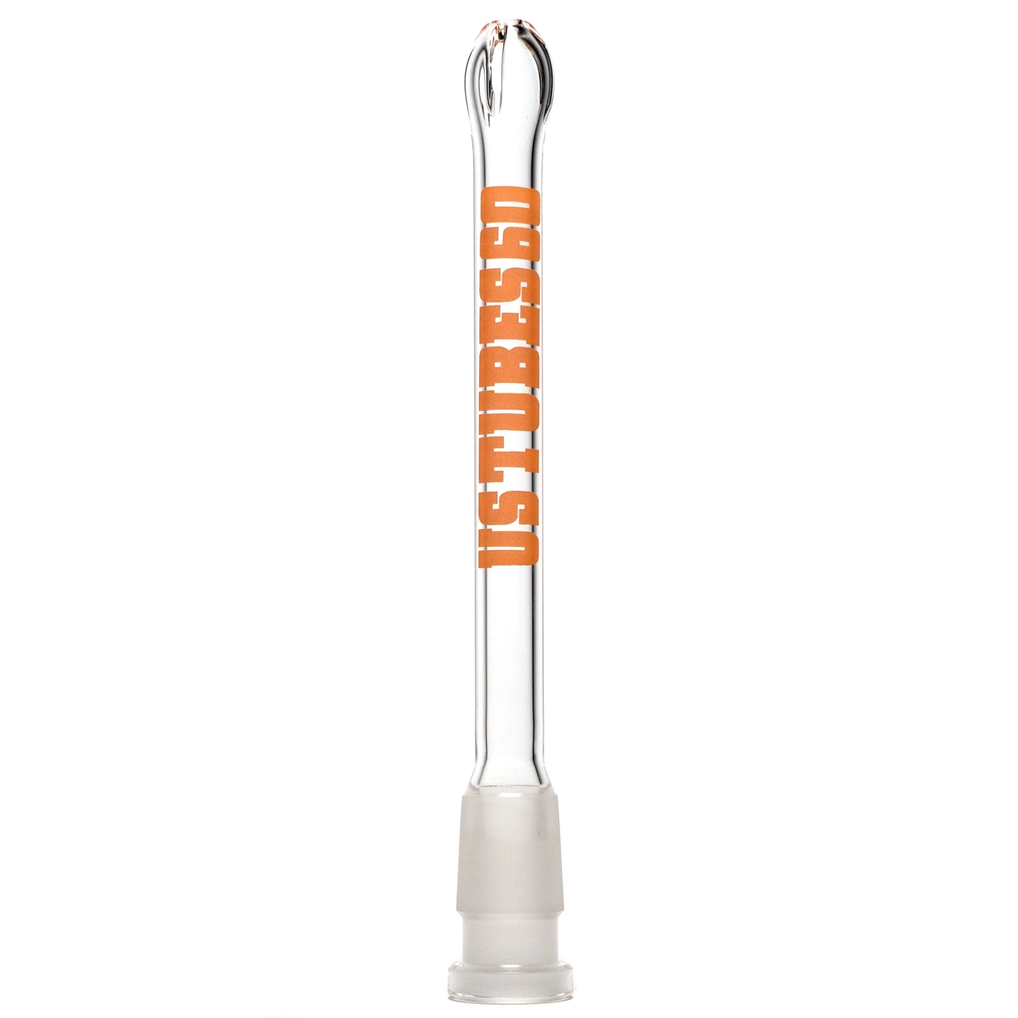 US Tubes - 18/14mm Female 3 Slit Downstem - 6.0" - Clear w/ Orange