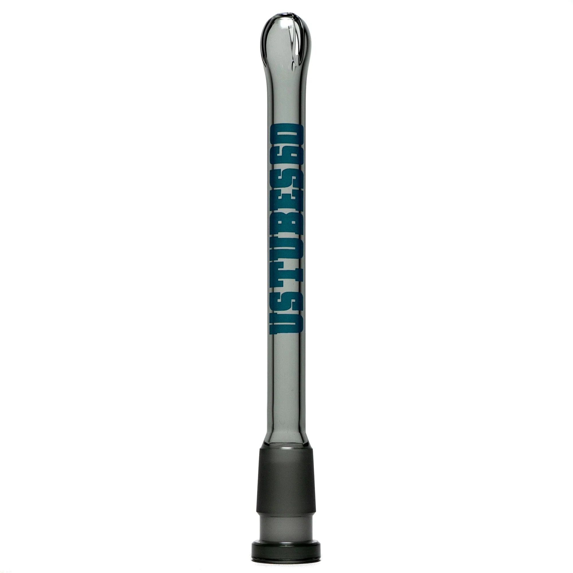 US Tubes - 18/14mm Female 3 Slit Downstem - 6.0" - Smoke w/ Blue