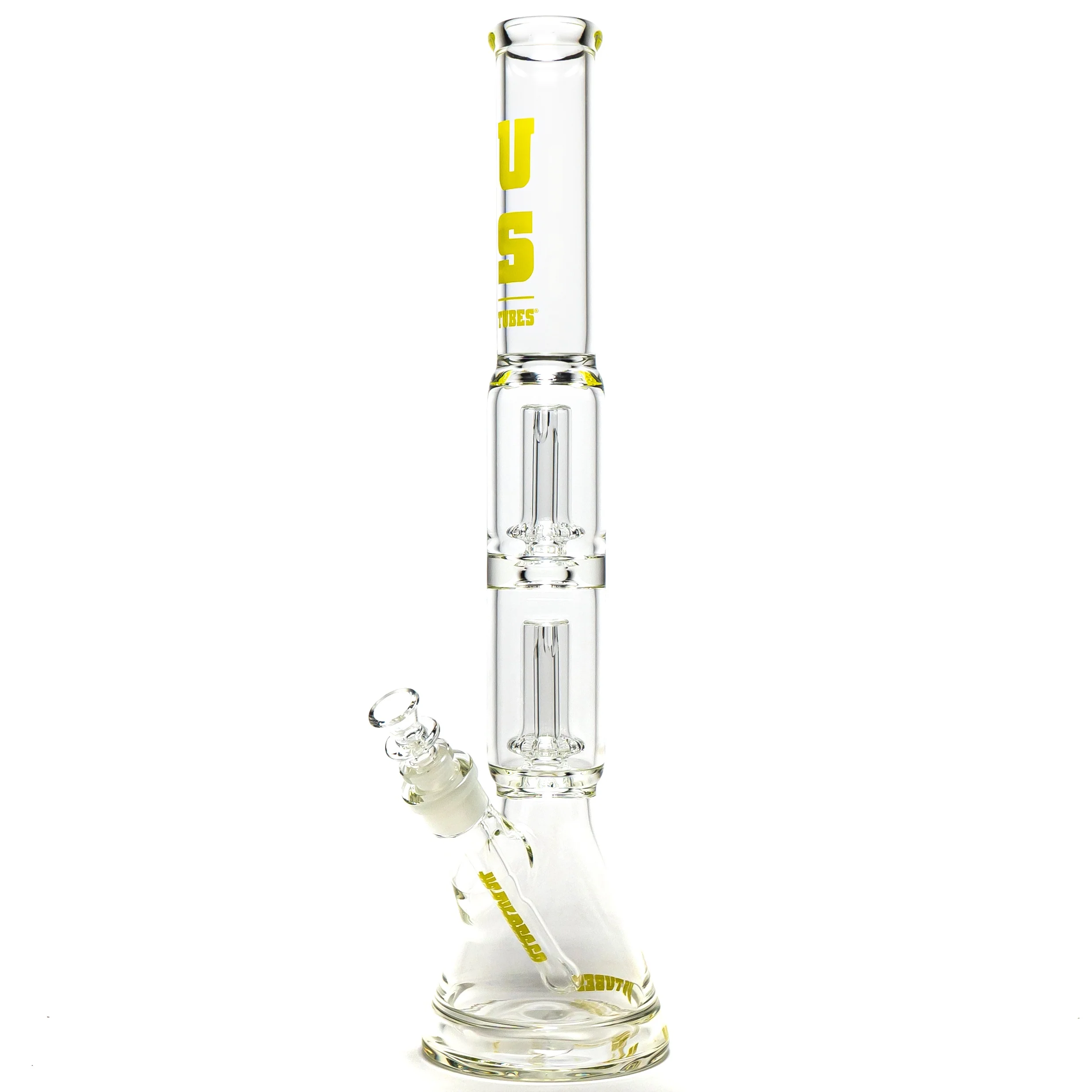 US Tubes - 21" Double Circ Beaker w/ 24mm - 50x5 - Yellow Classic Label