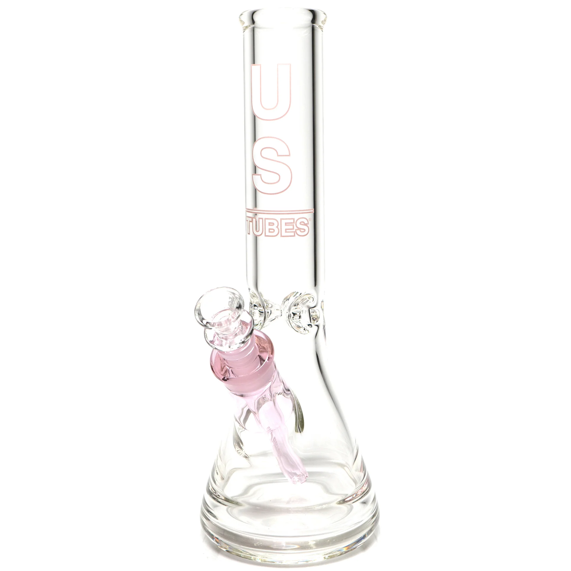 US Tubes - 13" Beaker 50x7 - White & Pink Vertical Label