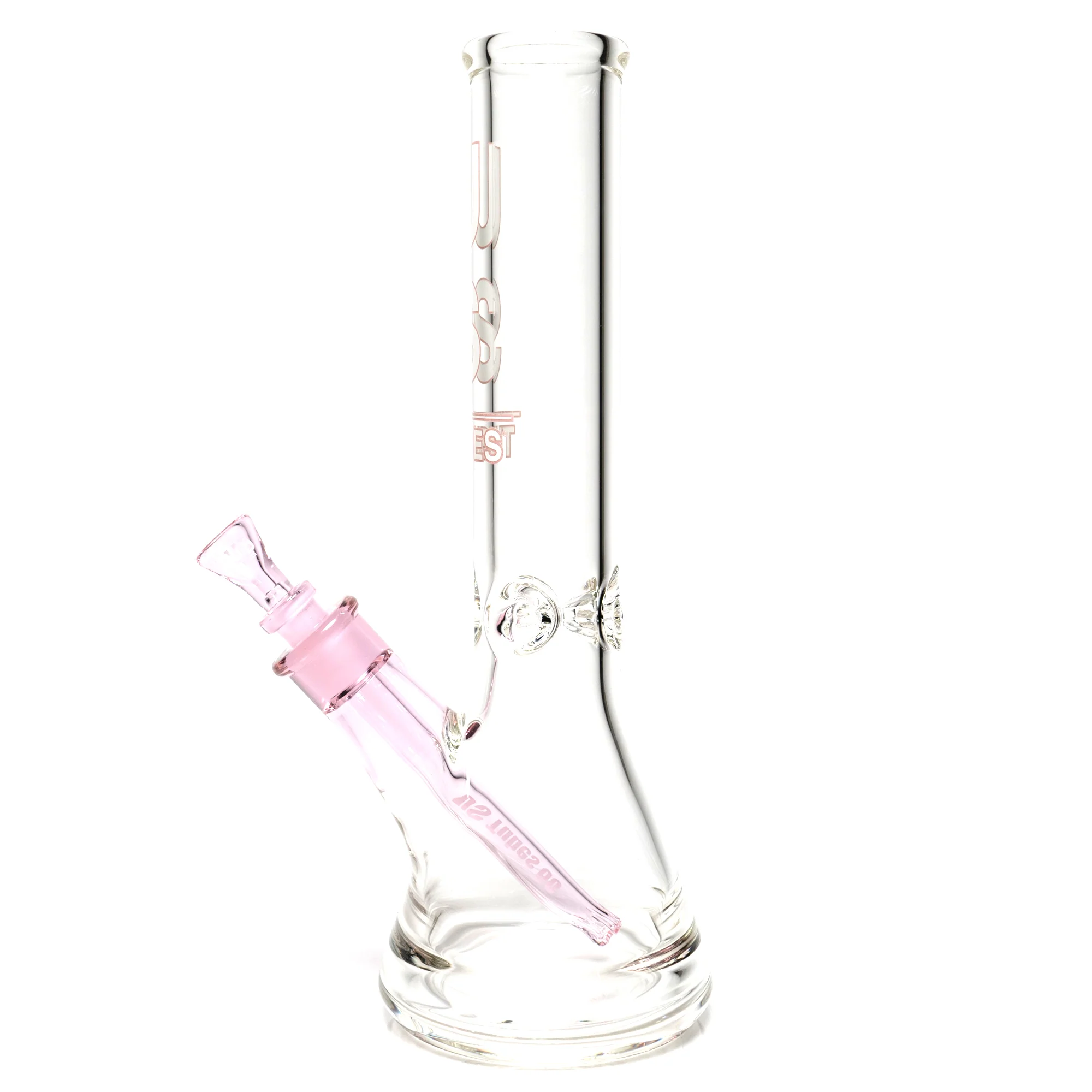 US Tubes - 13" Beaker 50x7 - White & Pink Vertical Label w/ Pink Slide - Image 2