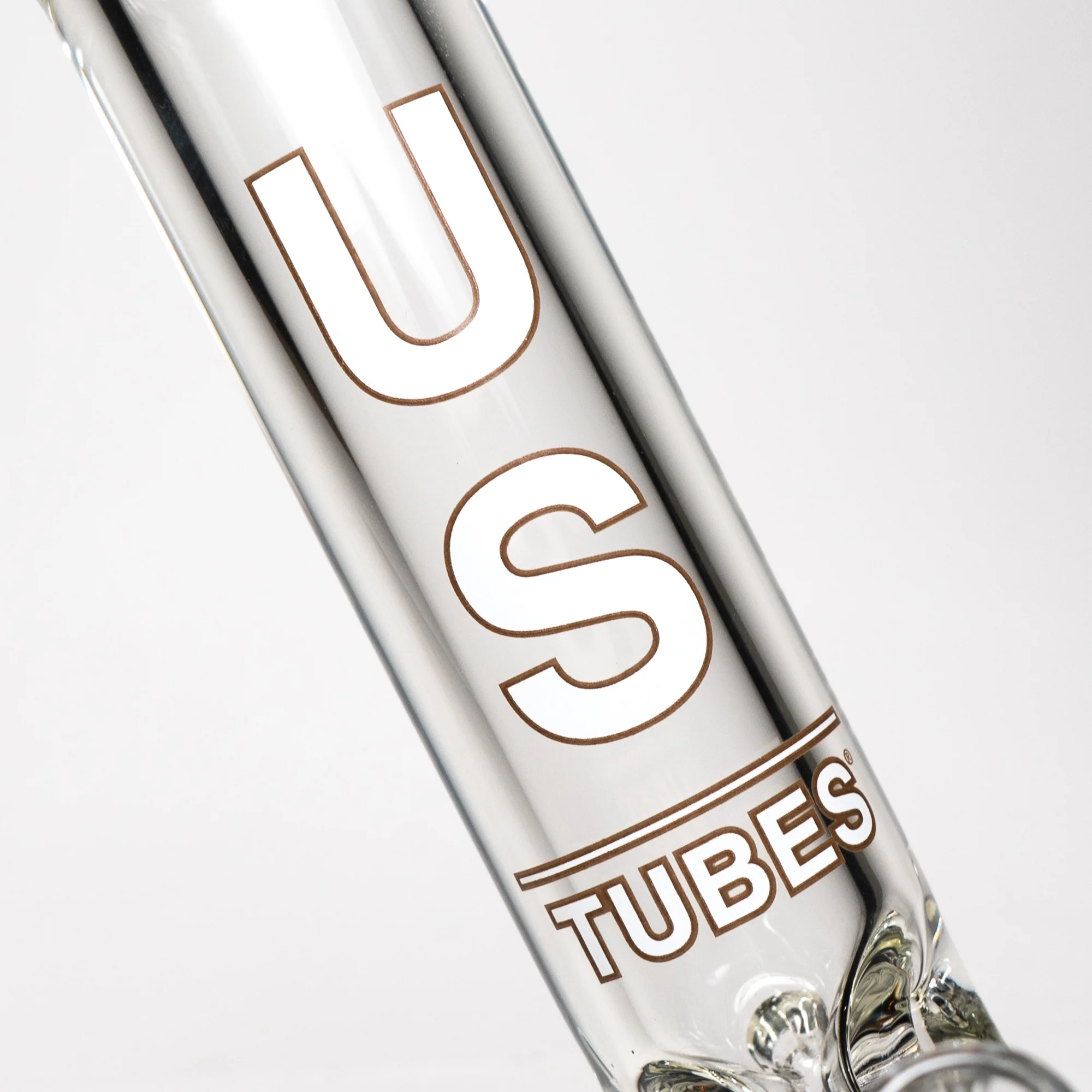 US Tubes - 13" Beaker 50x9 - White & Brown Vertical Label w/ Amber Joint - Image 3