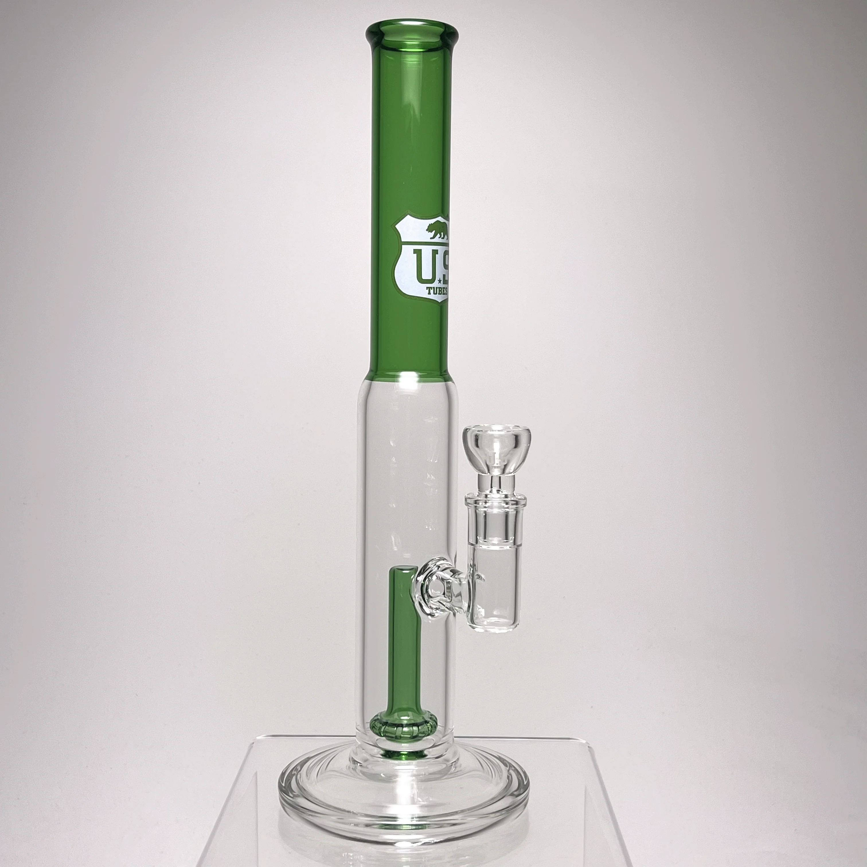 US Tubes - 15" Straight Fixed Circ 38x5 - Green Neck - White & Green Highway Label