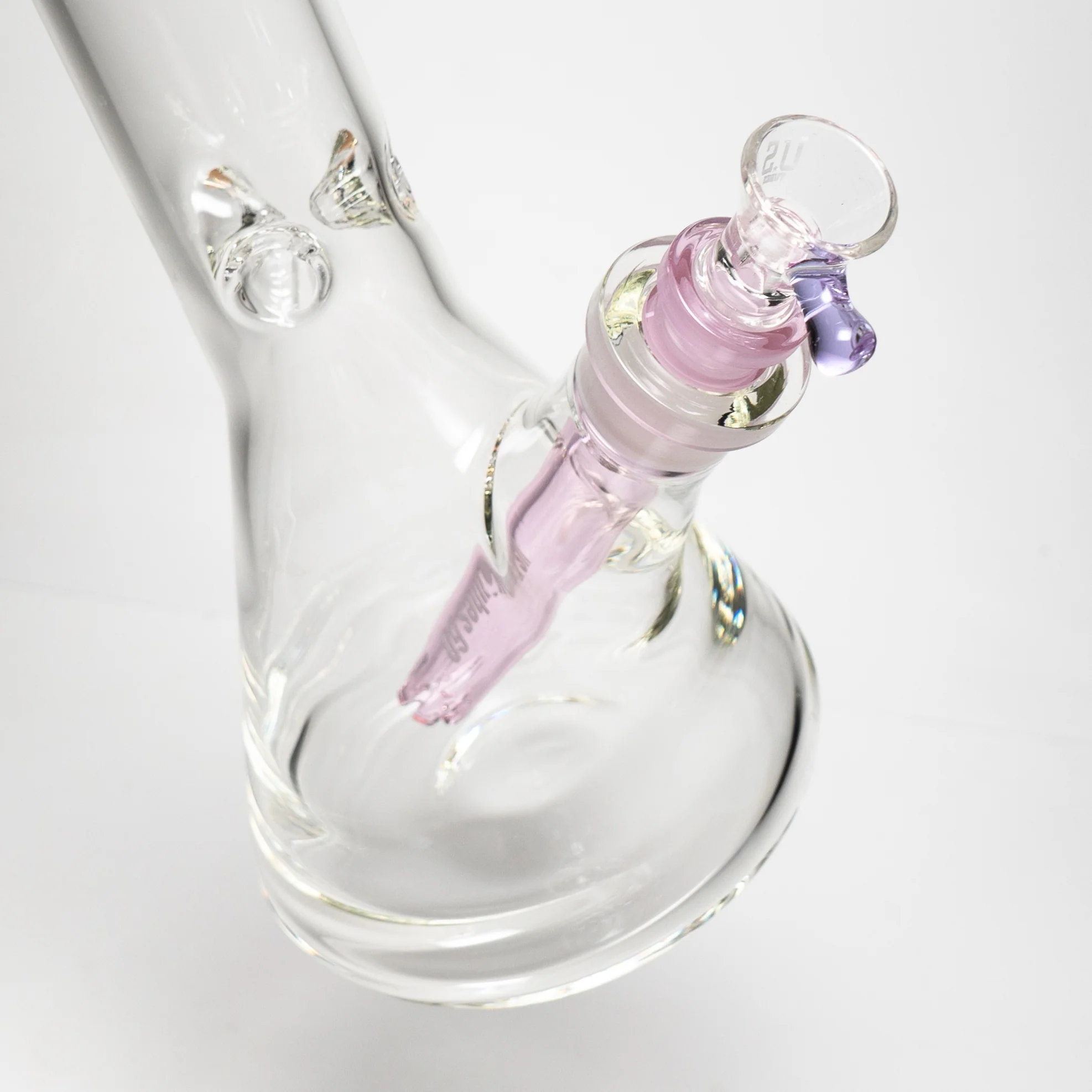 US Tubes - 18" Beaker 50x5 w/ 24mm Joint - Pink Vertical Label w/ Purple Handle Slide - Image 5