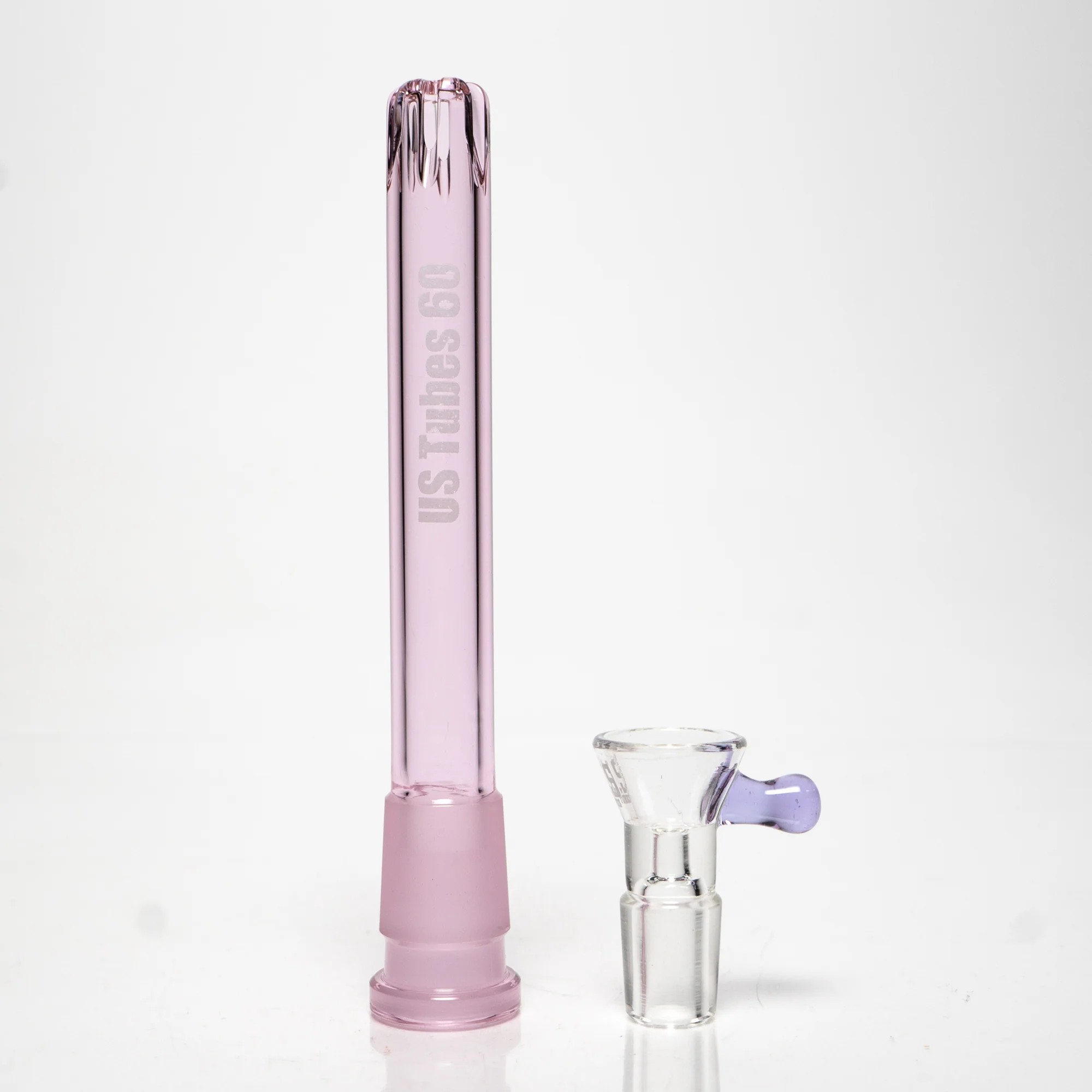 US Tubes - 18" Beaker 50x5 w/ 24mm Joint - Pink Vertical Label w/ Purple Handle Slide - Image 6