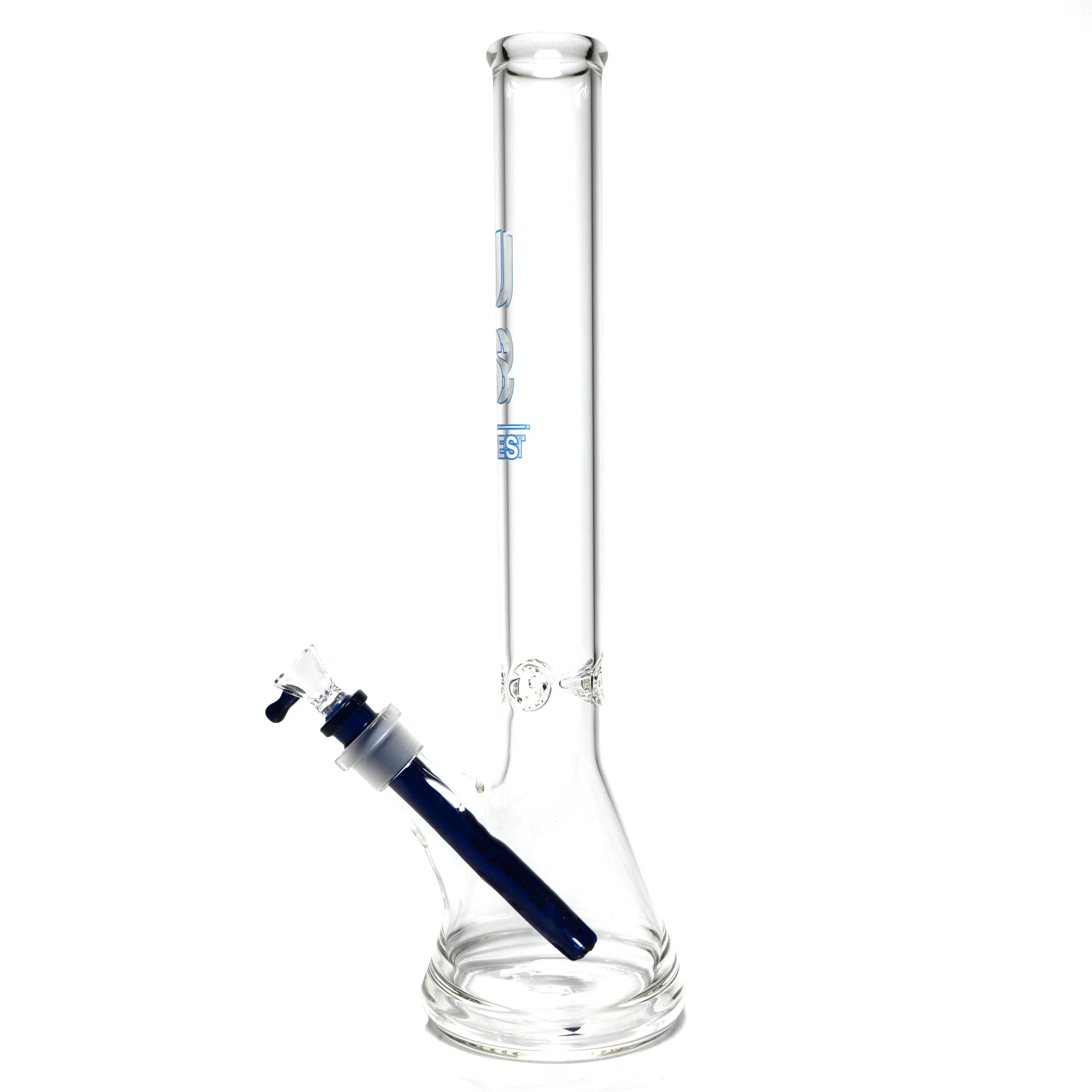 US Tubes - 18" Beaker 50x5 w/ 24mm Joint - White & Blue Vertical Label - Image 2