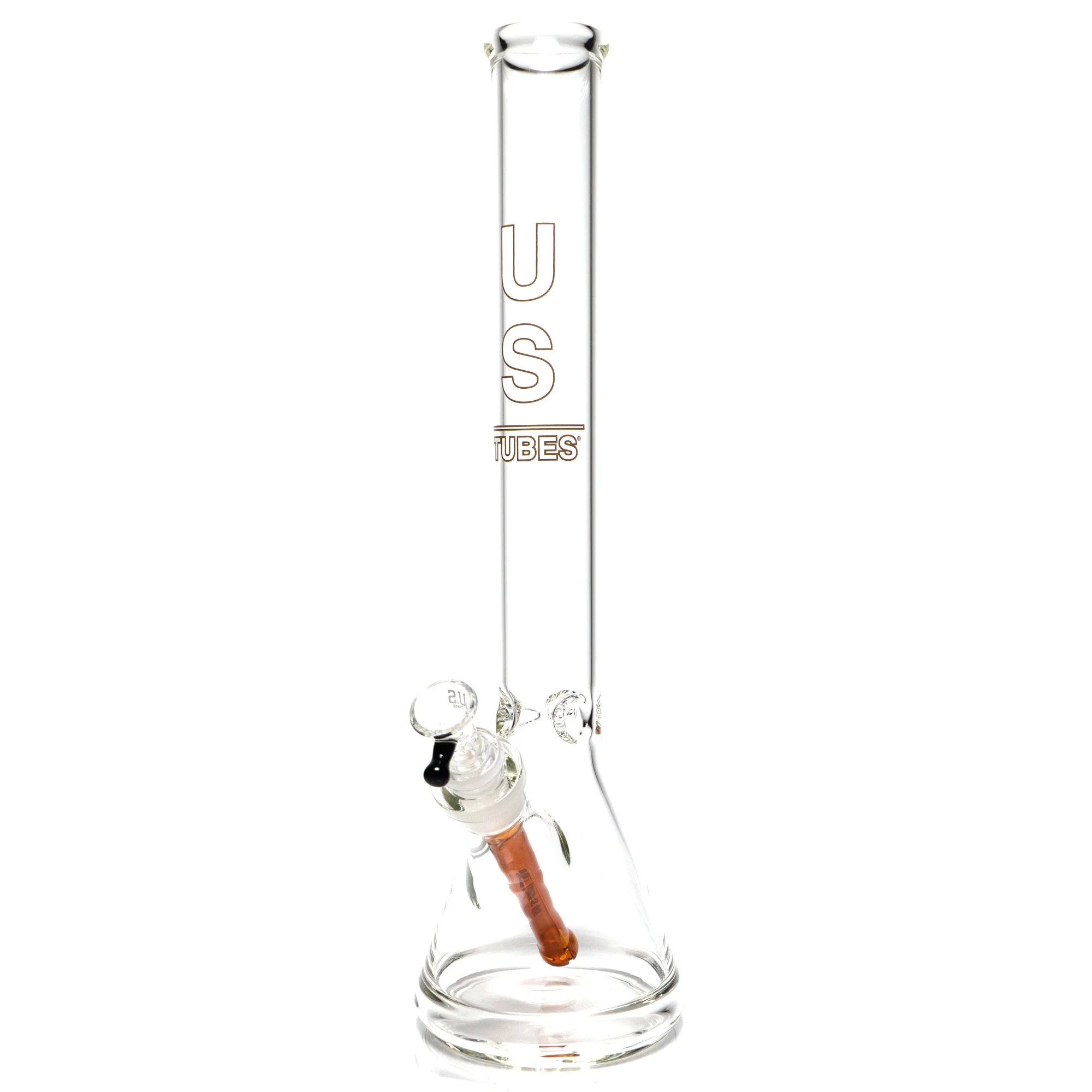 US Tubes - 18" Beaker 50x5 w/ 24mm Joint - White & Brown Vertical Label