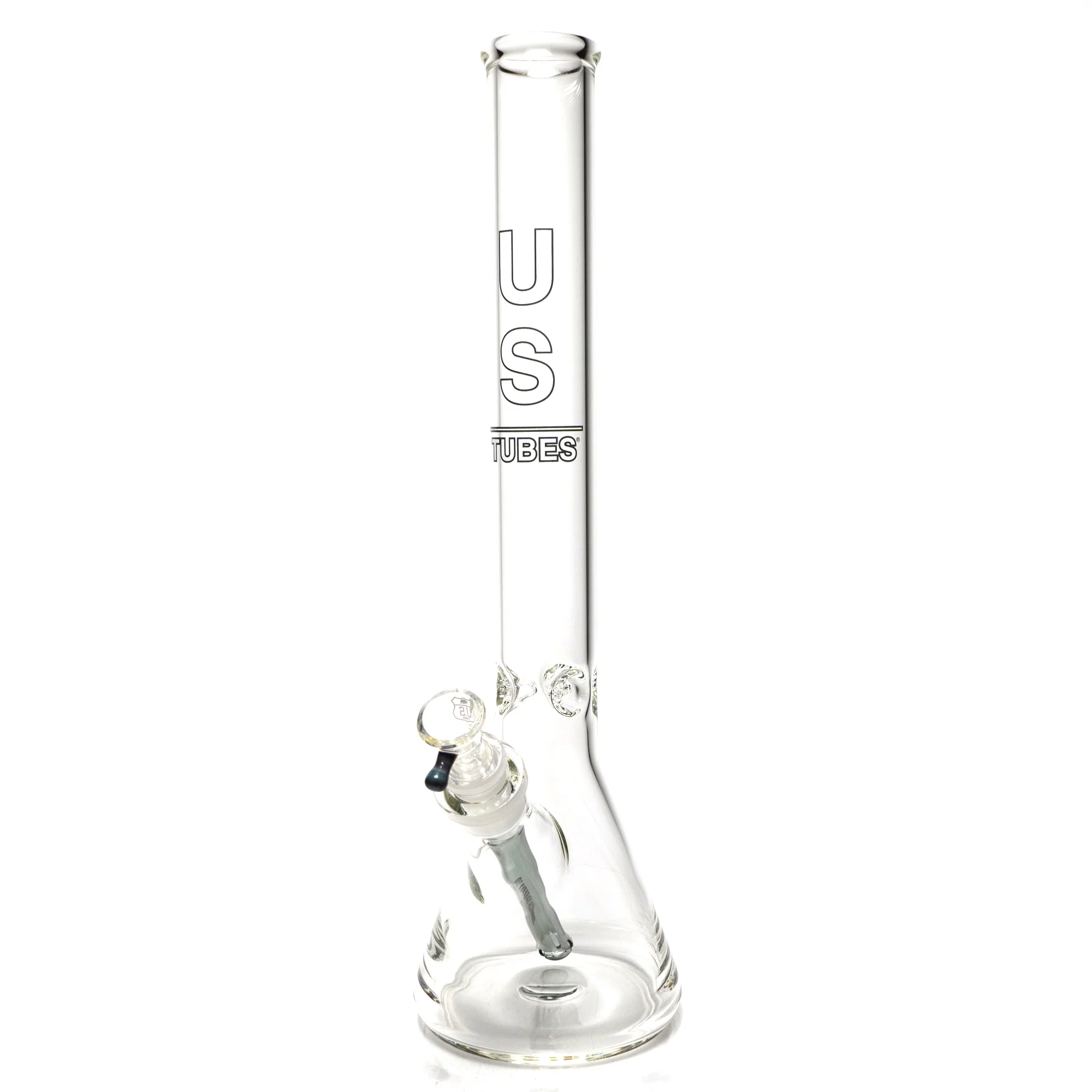 US Tubes - 18" Beaker 50x5 w/ 24mm Joint - White & Gray Vertical Label w/ Blue Handle Slide