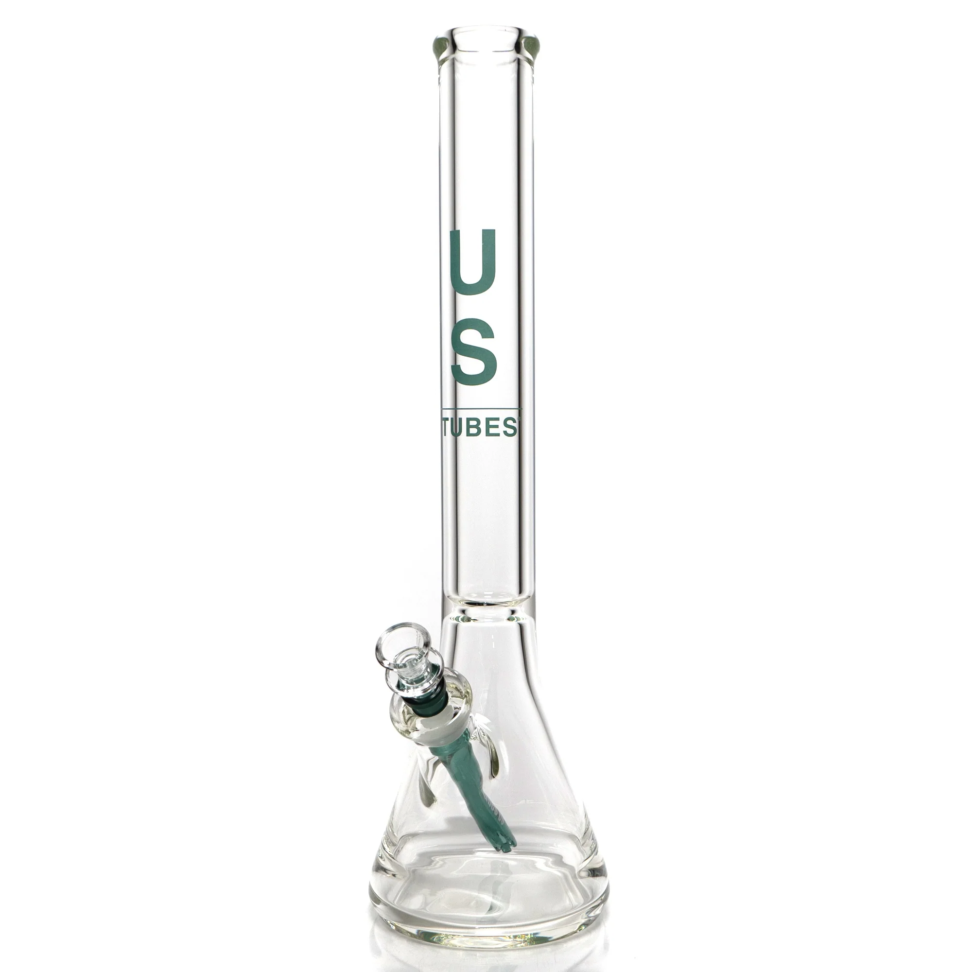 US Tubes - 18" Beaker 50x9 - Constriction - Teal Vertical Label
