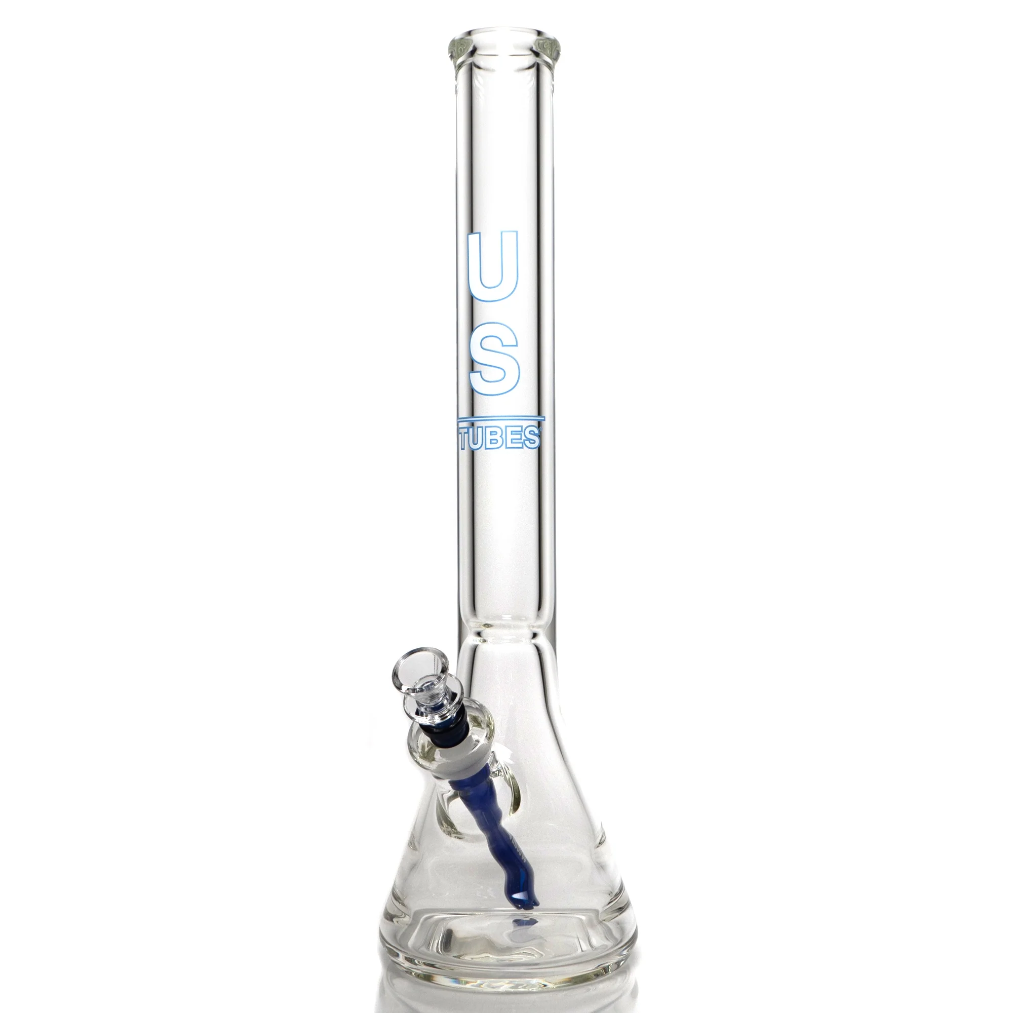 US Tubes - 18" Beaker 50x9 - Constriction - White & Blue Vertical Label