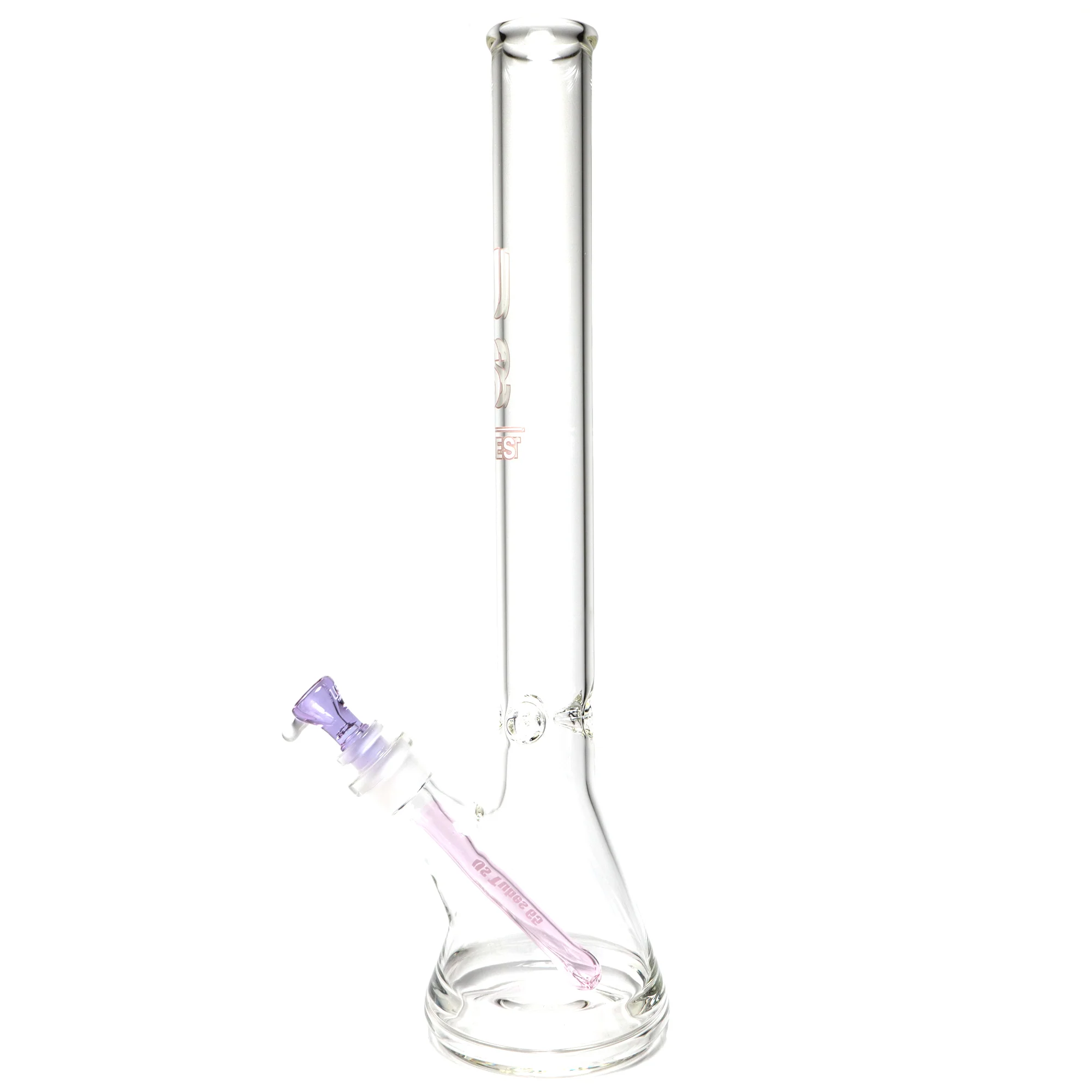 US Tubes - 20" Beaker 50x5 w/ 24mm Joint - White & Pink Vertical Label w/ Purple Slide - Image 2