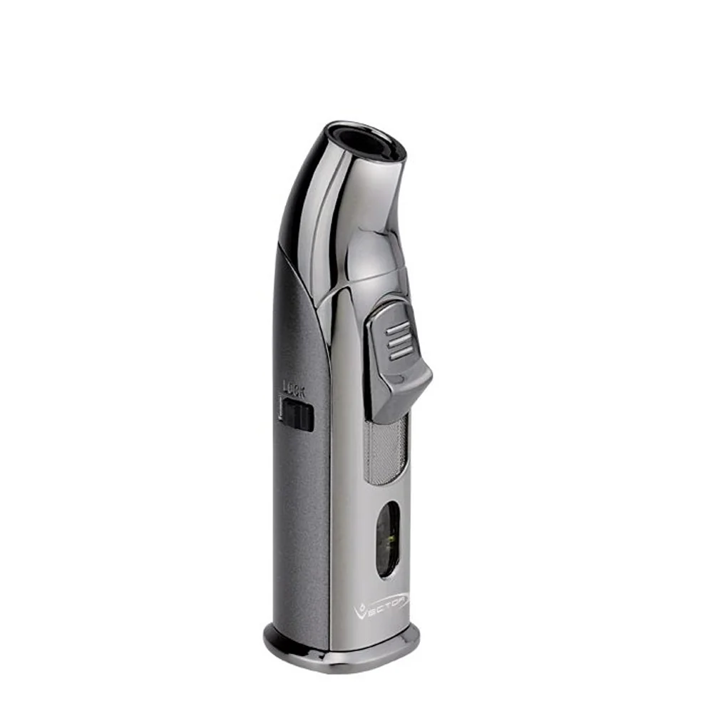 Vector - Aztech - Single Flame Torch Lighter w/ Punch - Gunmetal
