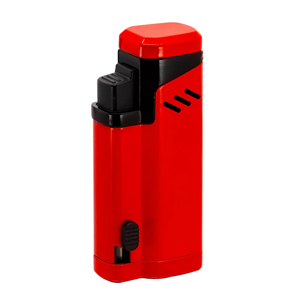 Vector - Empire - Quad Flame Torch Lighter w/ Punch - Red Lacquer