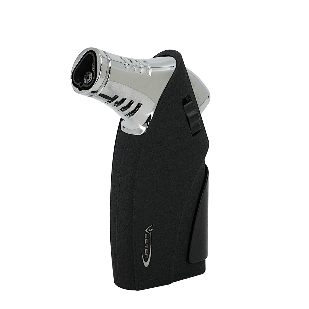 Vector - Ironfist - Triple Flame Torch Lighter w/ Punch - Black Crackle