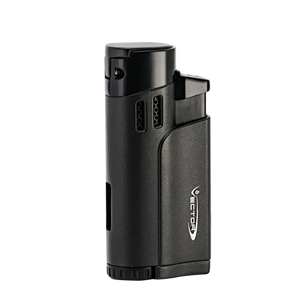 Vector - Throne - Quad Flame Torch Lighter w/ Punch - Black Matte