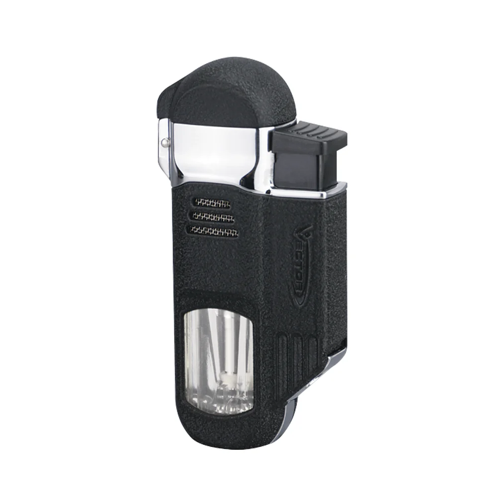 Vector - Torpedo - Quad Flame Torch Lighter w/ Punch - Black Crackle Matte