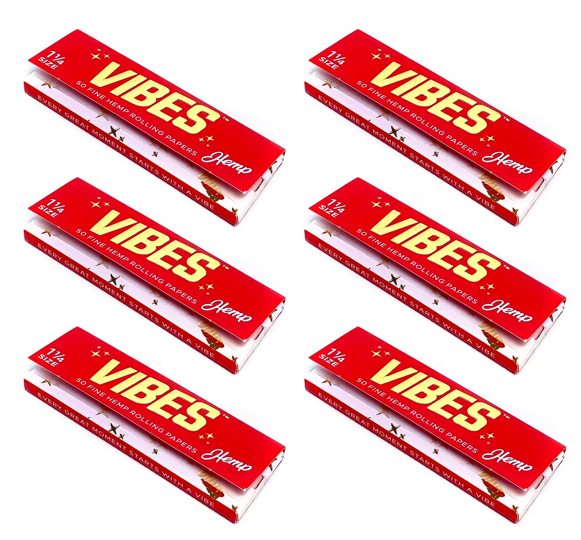 Vibes - 1.25 Hemp - 50 Paper Booklet - 6 Packs
