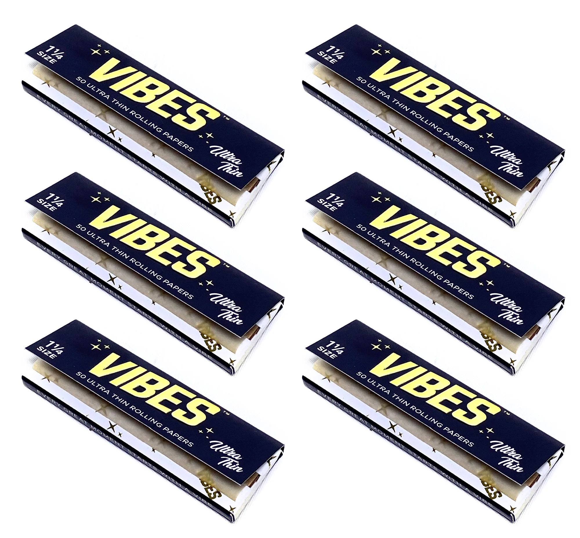 Vibes - 1.25 Ultra Thin - 50 Paper Booklet - 6 Packs