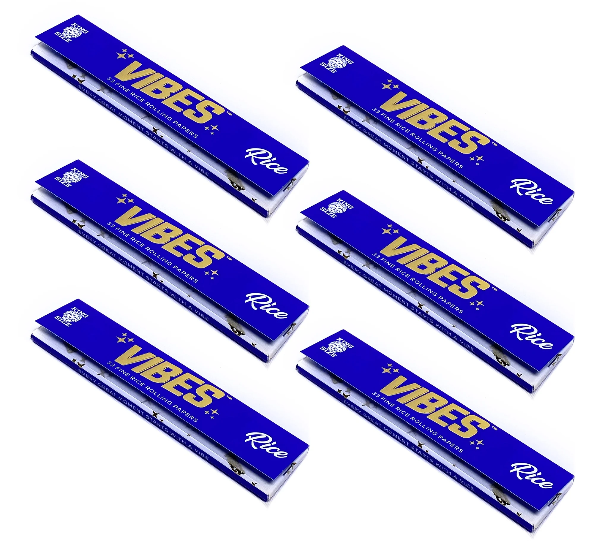 Vibes - King Size Rice - 33 Paper Booklet - 6 Packs